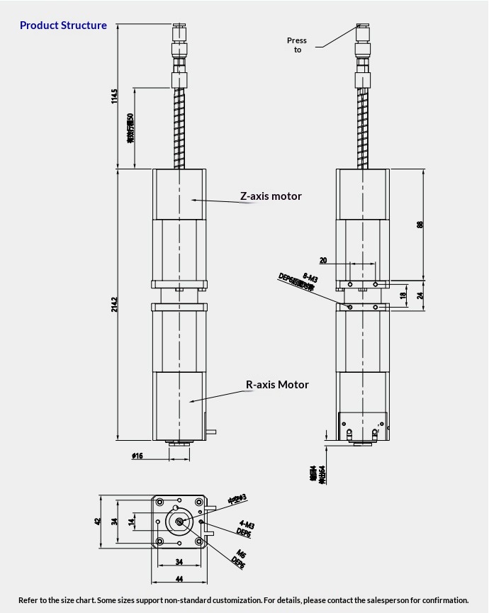 compact zr axis module product structure
